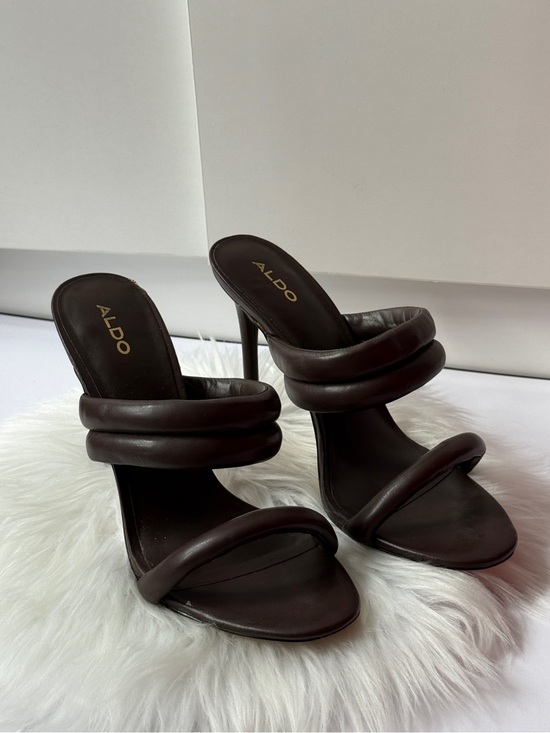 Aldo Shoes - ALDO Women's Brown Padded-Strap Heels Sandals Size 7.5-8 Used Great Condition